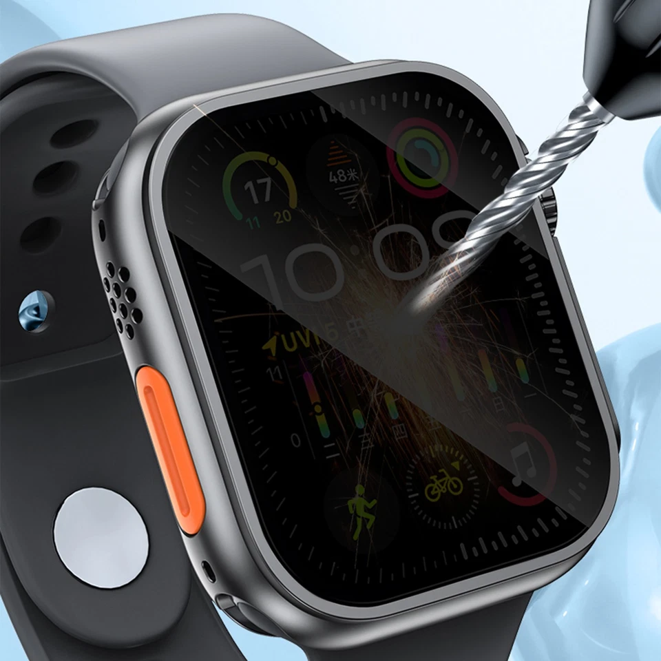 Paquete de 2 fundas para Apple Watch Series 11 10 9 8 7 6 SE 42/44/45/46mm + cristal de privacidad Foto 2 de 4