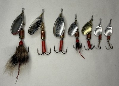 7 Mepps Aglia Fishing Lure Spinners 3 Size 3, 2 Size 1, 2 Size 00 France