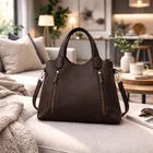 Womens Large Genuine Soft Leather Tote Bag Brown Real Shoulder Crossbody Handbag