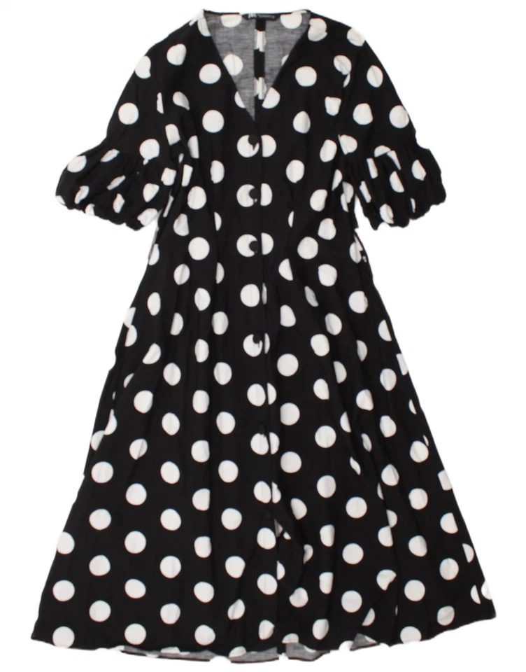 Zara Womens Maxi Dress UK 18 XL Black Polka Dot CT17 - Image 1 of 3