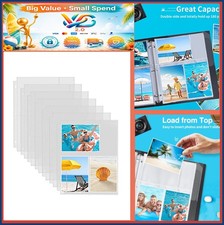 30 Pack 4x6 Photo Sleeves for 3 Ring Binder, 180 Photo Capacity Clear