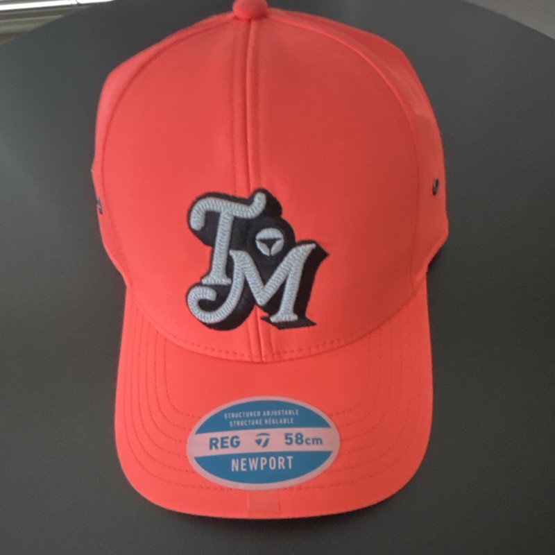 TaylorMade Newport Orange Adjustable Golf Hat 58 cm Embroidered Logo Polyester