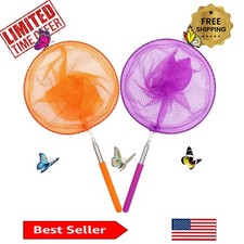 2 Pack Soft Net Butterfly Nets with Telescopic Handles for Outdoor Adventure