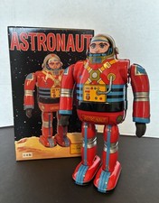 OSAKA  METAL HOUSE, TIN ASTRONAUT WIND-UP, 1995, DUEL LOGO  S ON TIN  MIB 