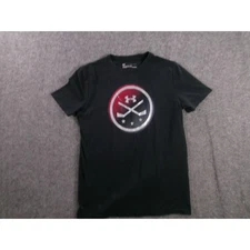 Under Armour Shirt Youth Medium Black Hockey Loose Heat Gear Sporty Active