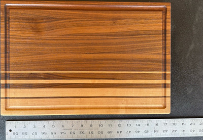 Rectangular Wooden Cutting Board w/ Juice Groove, walnut, hard maple.