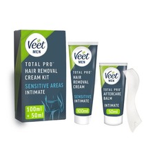 Veet Men's Intimate Hair Removal Kit - 100 ml Cream, 50 ml After Shave Balm,