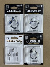 6th Sense Juggle Lock Head 3/16 & Treble Through Jig Heads 1/8oz-4 Packs