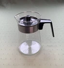 Vintage MCM Pyrex Heat Proof Glass Carafe 4 Cup With Black Lid & Handle USA