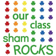 59Pcs St. Patrick's Day Cutouts Our Class Shamrocks Letter Cut Outs Colorful Clo