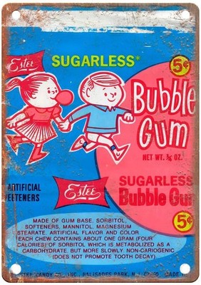 Vintage Metal Sign Bubble Gum Candy Wrapper Reproduction Aluminum Sign 8x12