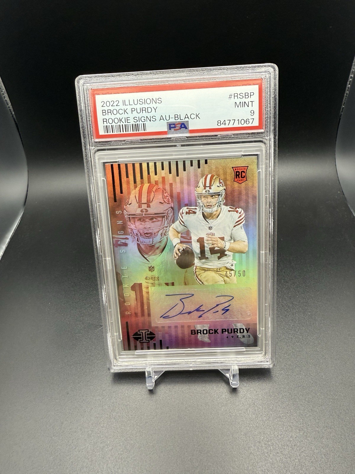 2022 Panini Illusions - Rookie Signs Brock Purdy #RS-BP Black 45/50 (AU, RC)