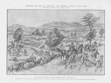 RUSSO-JAPANESE WAR The Fighting Around An Shan Tien - Antique Print 1904