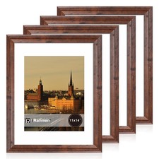 Irahmen 11X14 Vintage Picture Frame Mat - Tempered Glass Wooden