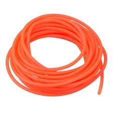 Rubber Cord Tube 10ft 2mm Dia 1mm Hole Orange Hollow Tubing