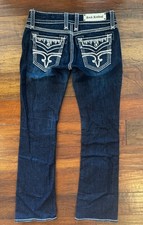 Rock Revival Molly Boot Jeans Embellished Flap Women's Size 28x33