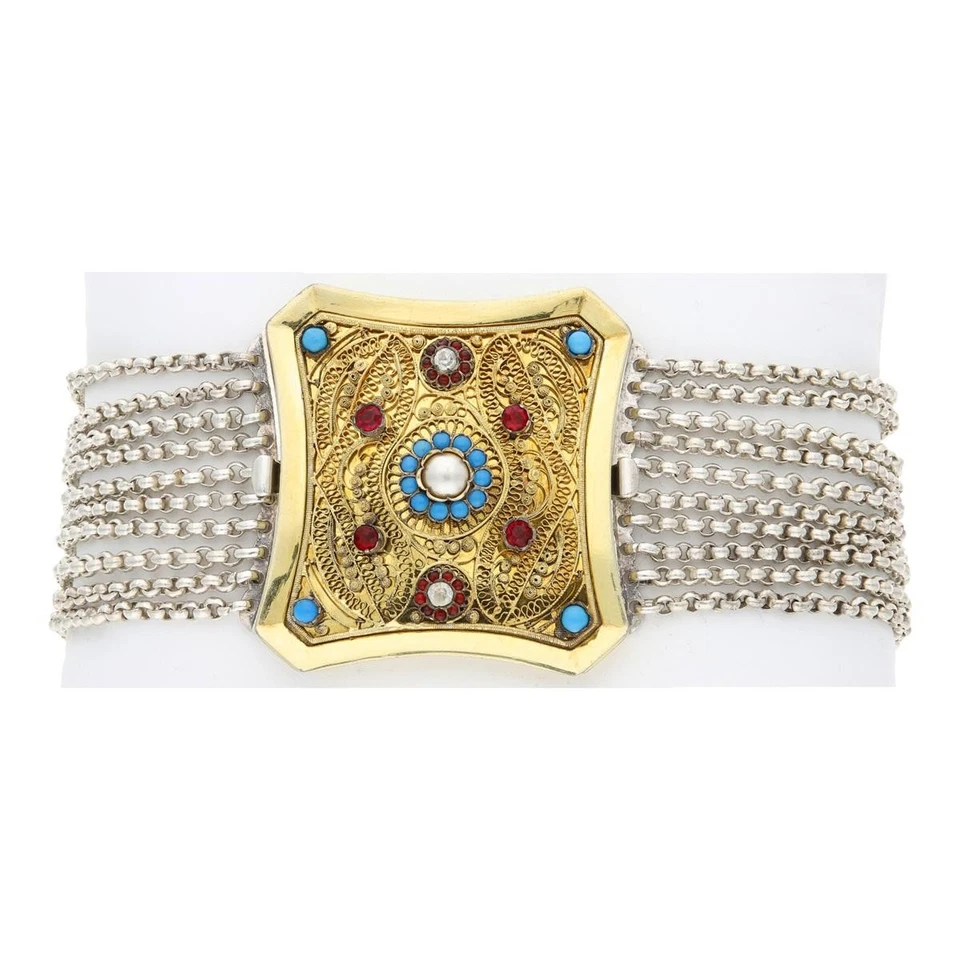 Kropfkette Silber teil vergoldet 25324819, Second Hand, Handarbeit, getragen - Bild 2 von 3