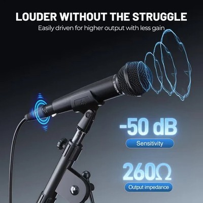 Dynamisches Gesangsmikrofon Niere kabelgebunden Handgerät + 5m XLR-Kabel & Tasche - Phenyx P