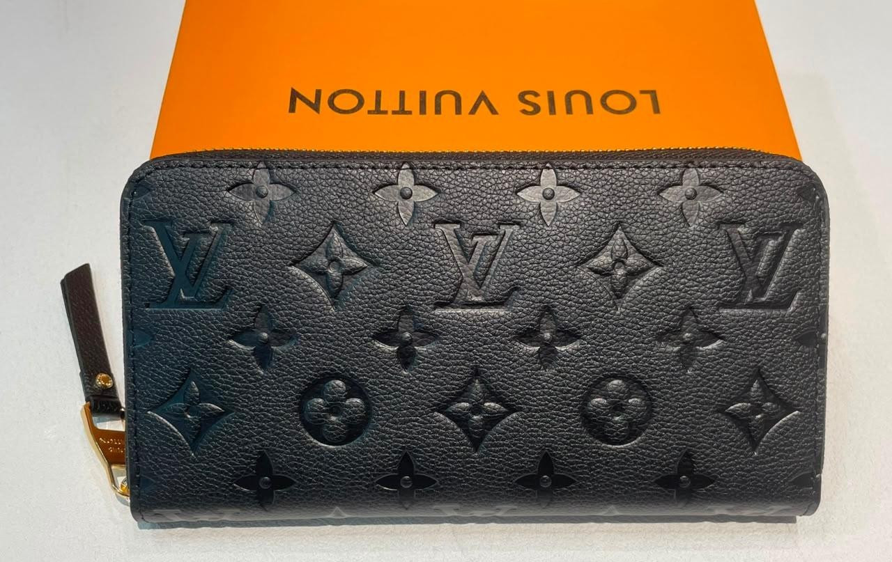 Louis Vuitton Monogram Zippy Zip Around Long Wallet Black w/box