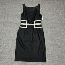 VTG David Meister Sheath Dress Neiman Marcus Size 8 Black & Lace Accent NWT $275