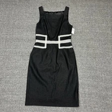 VTG David Meister Sheath Dress Neiman Marcus Size 8 Black & Lace Accent NWT $275