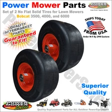 Set of 2 No Flat Solid Tires 13x6.50-6 for Lawn Mowers / PMS-13x6.5-6-Bobcat