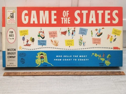 Vintage Milton Bradley 1960 Family Board Game of the States Complete United USA