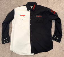 MENS WRANGLER PBR PEARL SNAP LONG SLEEVE COWBOY SHIRT SIZE XXL 2XL