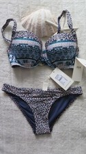 Balconette bohemio balinés Milea Seafolly 8DD/E y 10 hipster balinés azul polvoriento