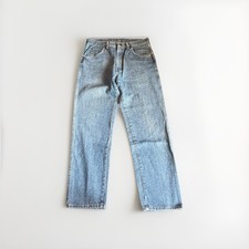 Vintage Wrangler Faded Blue Jeans 96501DK 32x30 Straight Leg Fade USA Made