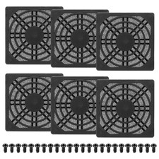 6Pcs 70mm Fan Filter Grill Plastic Ventilation Grill Cover with Screws, Black
