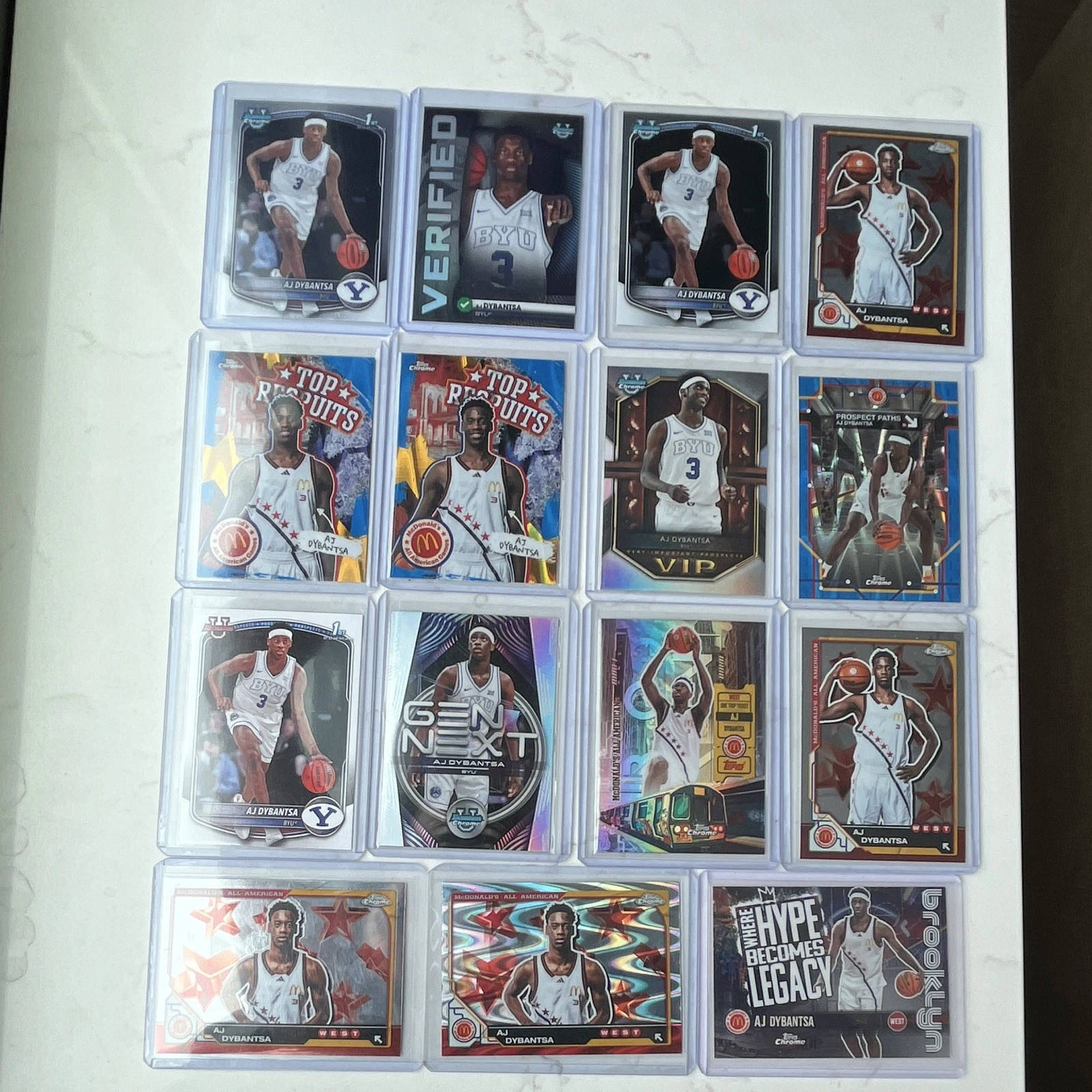 AJ DYBANTSA Bowman, McDs All American Lot! 15 Total! 🔥 Raywaves, Refractors
