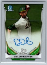 2014 Bowman Chrome Prospects AUTO #BCAP-DO Dillon Overton Oakland Athletics