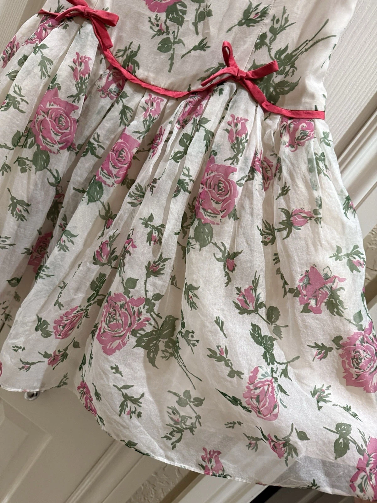 Abito da giardino rosso Valentino in seta maxi taglia 42