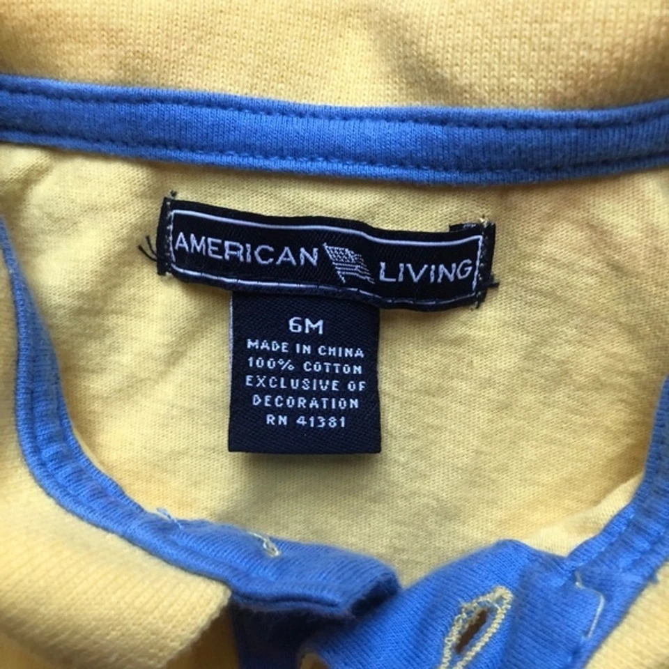 AMERICAN LIVING Sz 6M Embroidered Polo Bodysuit Foto 2 de 2