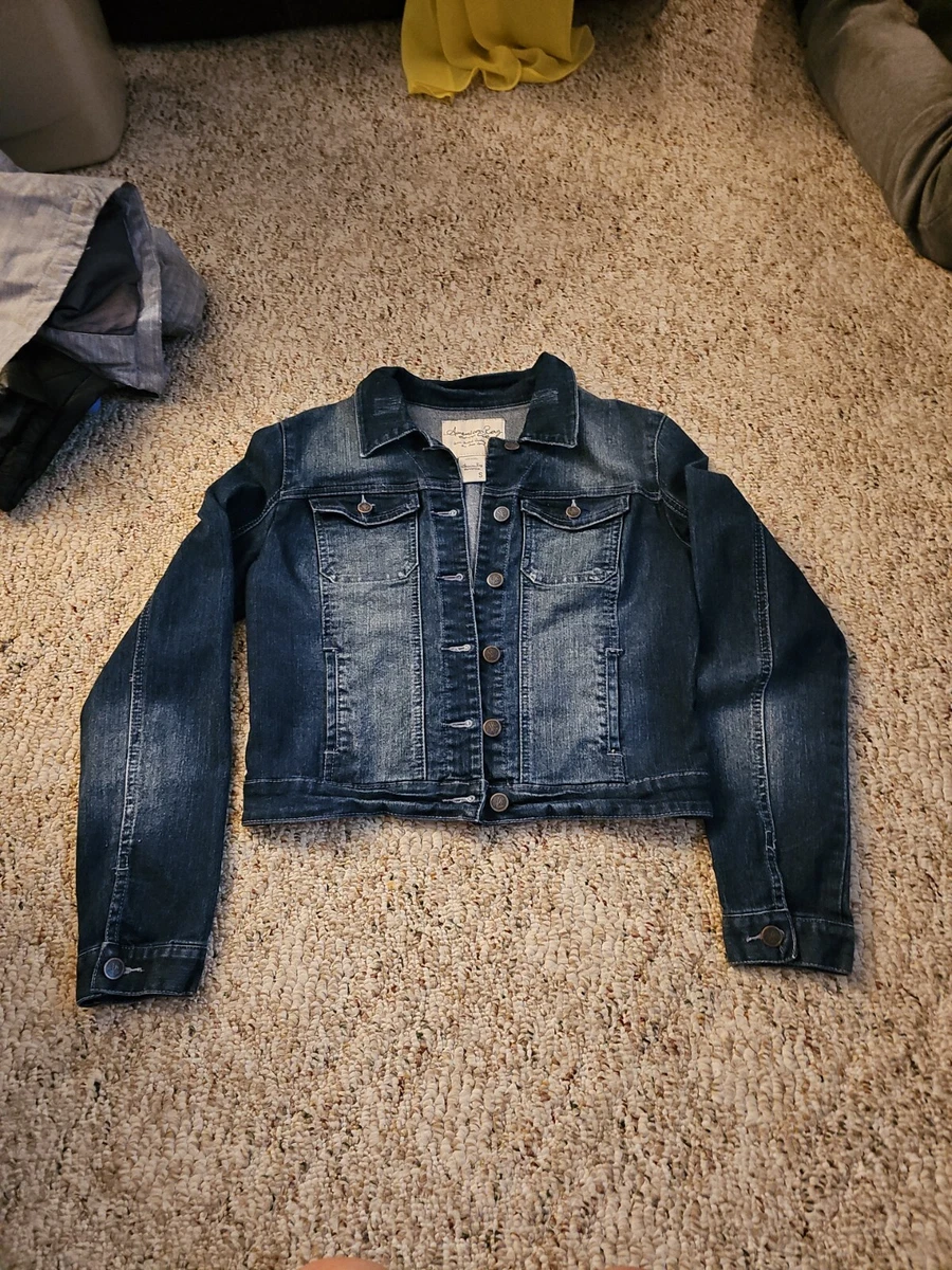 American Rag Denim Jean Jacket Sm. Juniors Trucker Blue Dark Wash