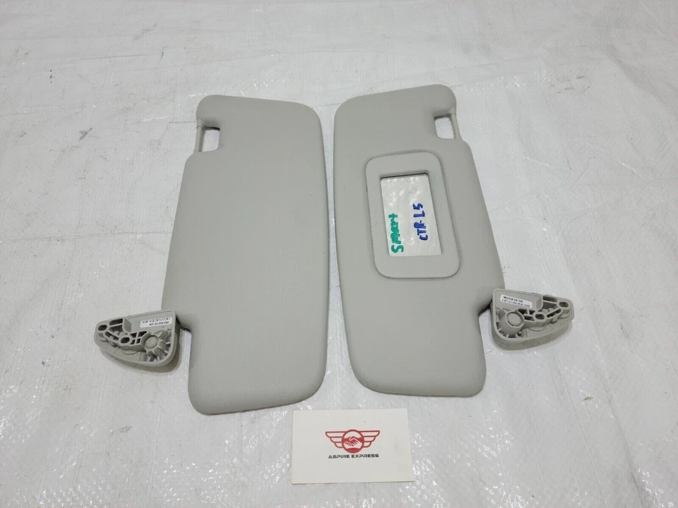 2008-2014 Smart Fortwo Sun Visor Sunvisor Left & Right Set with Mirror OEM Gray Foto 3 de 4