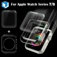 For Apple Watch Series 8/7/6 Full Cover Screen Protector Silicone Case 41mm 45mm