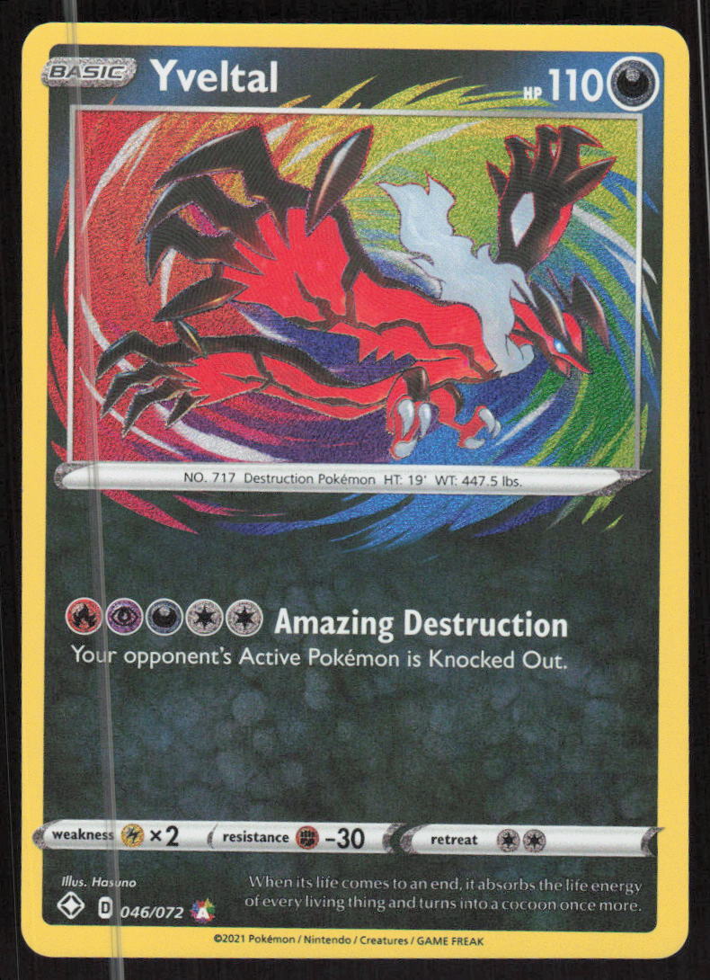 Pokemon TCG Shining Fates #046/072 Yveltal NM