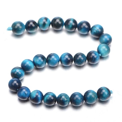 A++ Sky Blue Tiger Eye Round Beads 6mm 8mm 10mm 12mm - Picture 5 of 7