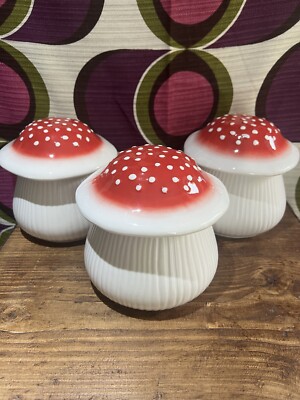 Vintage Weihnachten Pilz Fliegenpilz Küche Kanister Set in Rot Küche Retro