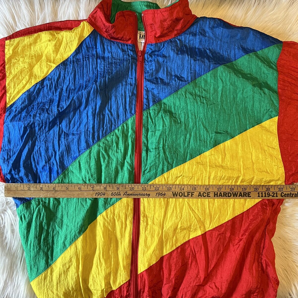 Vtg 80s Windbreaker Track Jacket Nylon Zip Colorblock Rainbow Oversized Pride M Vtg 80s Windbreaker Track Jacket Nylon Zip Colorblock Rainbow Oversized Pride M