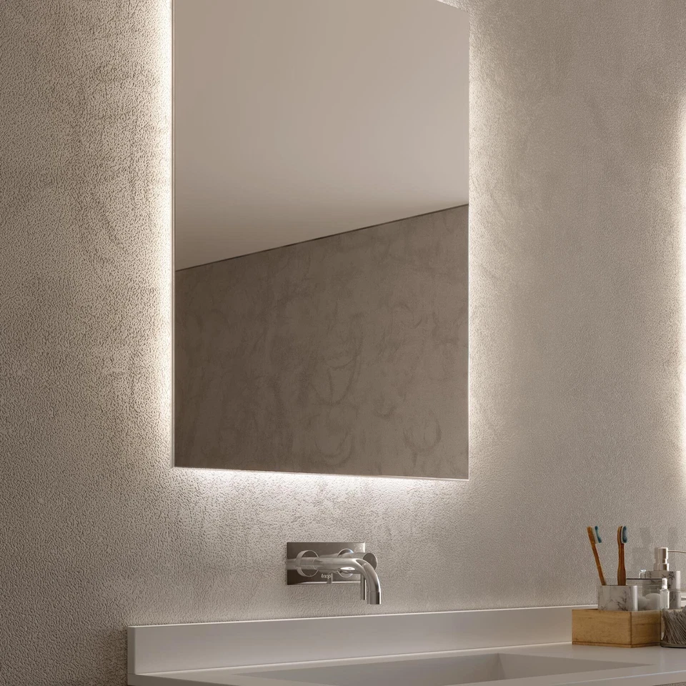 Espejo Rectangular con led Sin Marco, Espejo Contemporáneo, Espejo pared de baño - Imagen 3 de 4