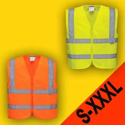 Warnweste Warnschutzweste mit Reißverschluss C375 Portwest gelb/orange Gr.S-3XL