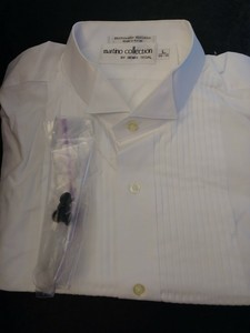 Martino Collection By Henry Segal Men S White Tuxedo Shirt Size L 34 36 Ebay