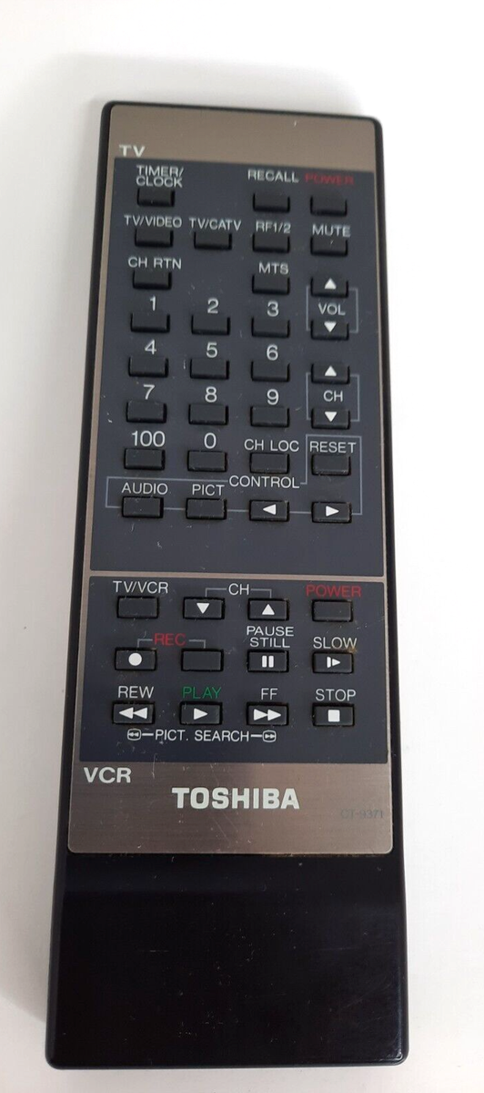 Vintage Genuine Toshiba Television TV / VCR Player Remote Control