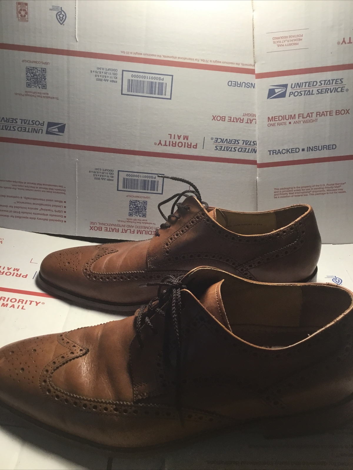 SAOLA Scarpe Oxford Cole Haan Wingtip marroni in pelle taglia 13 M USA da uomo