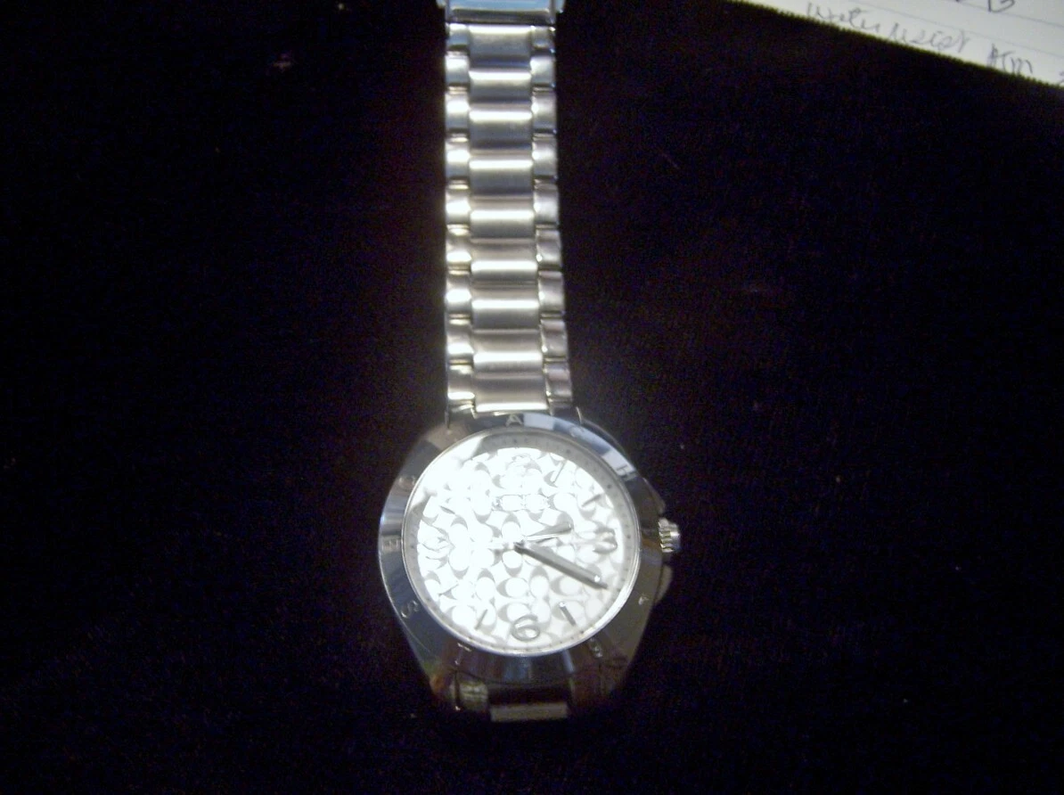 orologio da polso uomo COACH tutto acciaio inox funzionante condizioni pulito. EST 1941