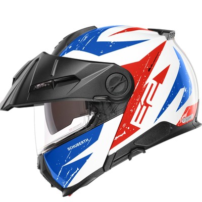 Helm Modular Schuberth E2 Explorer Blau Weiss Rot Größe L