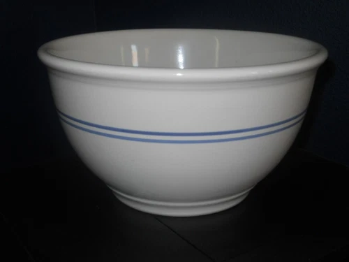 GIBSON Bowl Cream blue stripes Nesting Mixing HEAVY
